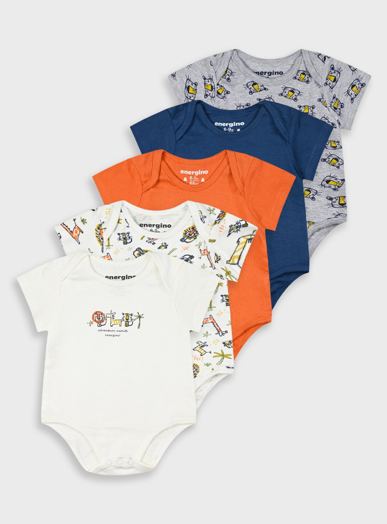 Energiers 5pcs romper for baby boy (0 -15 months) | ESTAMPADO ALL OVER