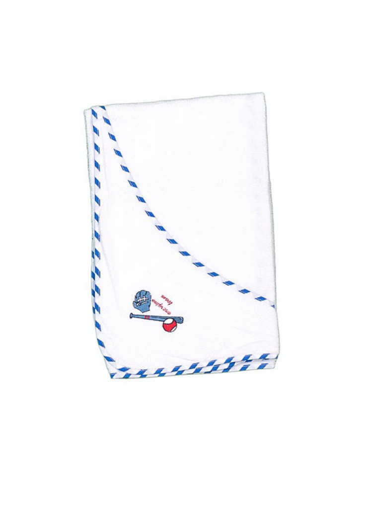 Μπουρνουζοπετσέτα βρεφική με τύπωμα ρόπαλο γάντι μπάλα | ΤΥΠΟΣ