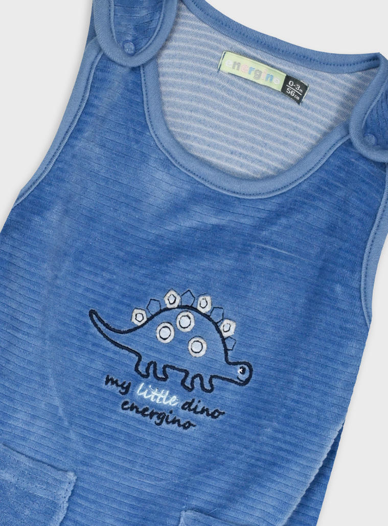 Stripped romper with bodysuit for baby boy (0-12 months) | LIGHT BLUE