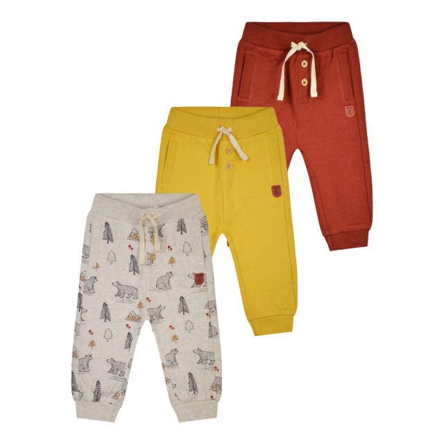 Βρεφικό σετ  παντελόνια - 3 τμχ  για αγόρι. (3-18 μηνών) | ΕΚΡΟΥ ΜΕΛΑΝΖΕ