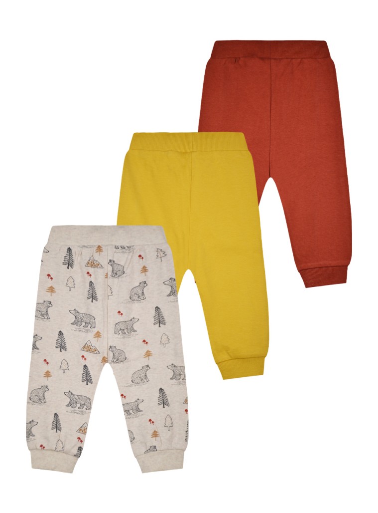 Βρεφικό σετ  παντελόνια - 3 τμχ  για αγόρι. (3-18 μηνών) | ΕΚΡΟΥ ΜΕΛΑΝΖΕ