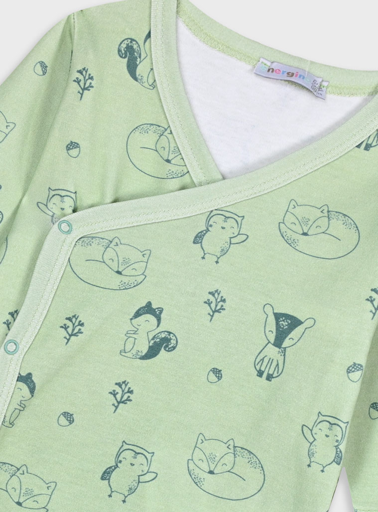 Energiers σετ 2τμχ φορμάκι για βρεφικό αγόρι (3-18 μηνών) | ΣΚΟΝΙΣΜΕΝΟ ΠΡΑΣΙΝΟ