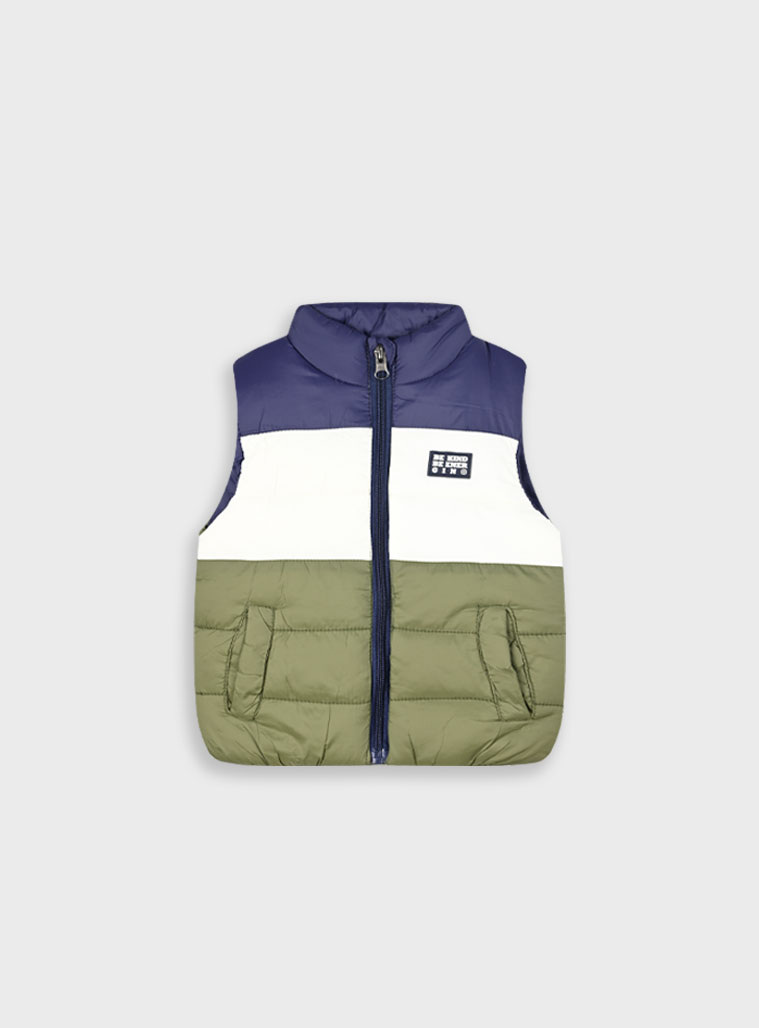 Baby sleeveless coat for boy (6 - 18 months) | KHAKI