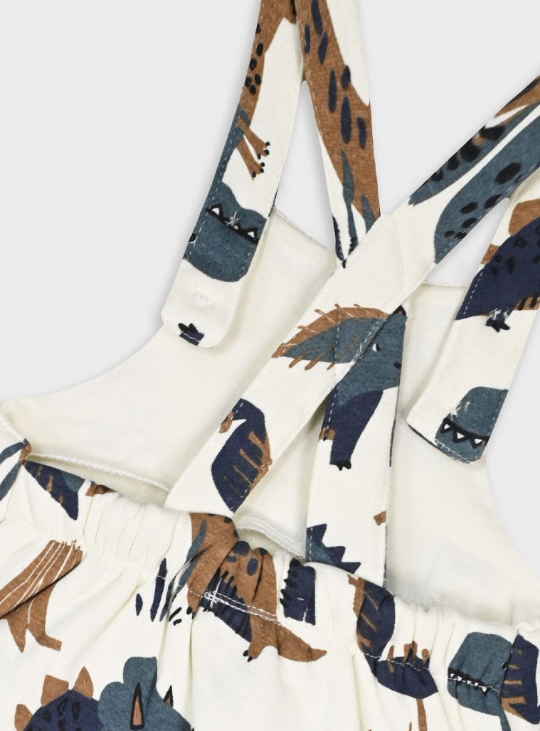 Baby set shirt with overalls for boy (3 - 18 months) | CREAM