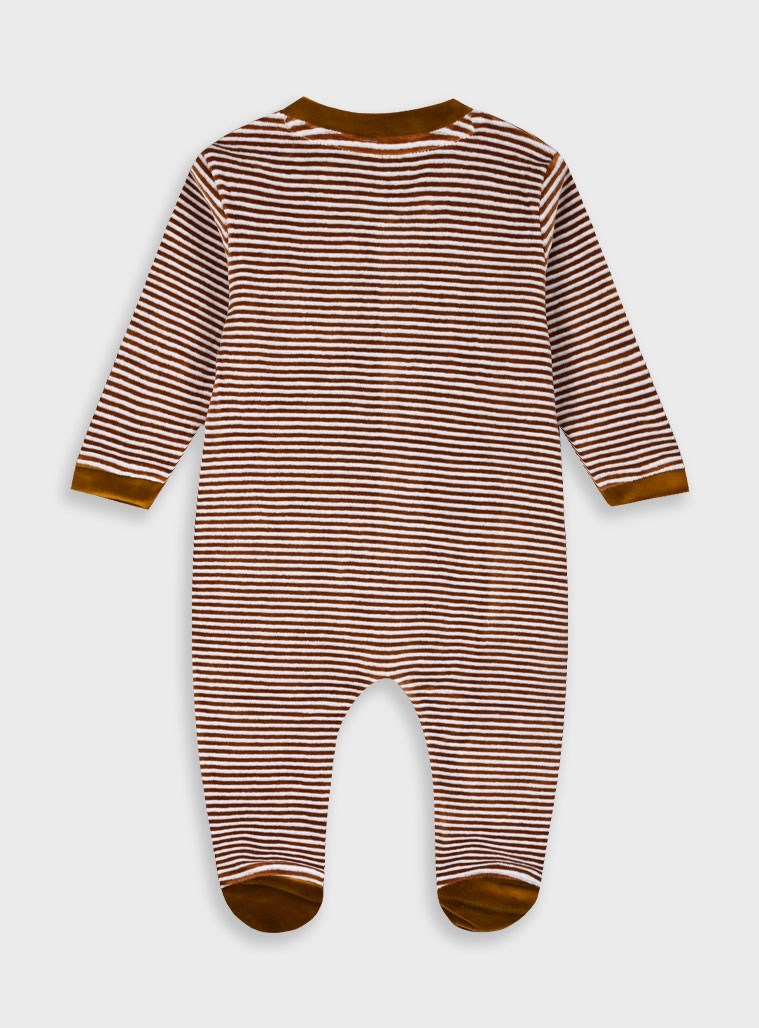Baby velvet romper for boy (0 - 12 months) | MOCHA MOUSSE