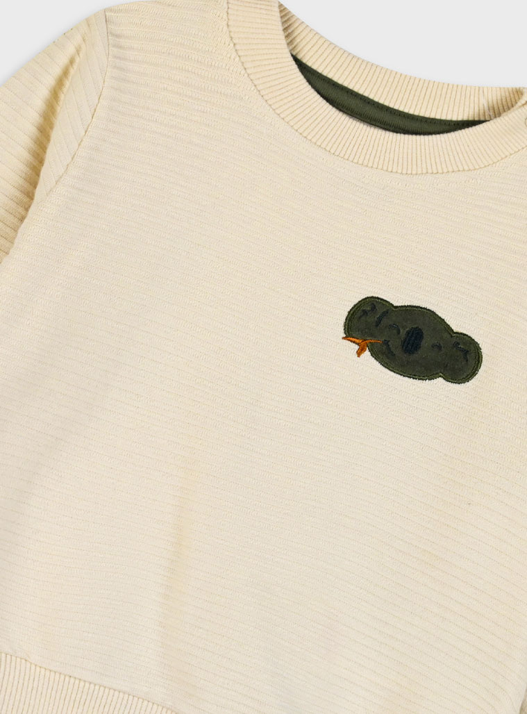 Baby set with bib for boy (3 - 18 months) | KHAKI