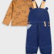 Baby set shirt with overalls for boy (3 - 18 months) | BLUE DENIM