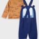 Baby set shirt with overalls for boy (3 - 18 months) | BLUE DENIM