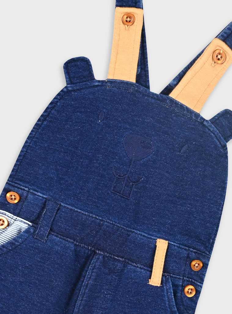 Baby set shirt with overalls for boy (3 - 18 months) | BLUE DENIM