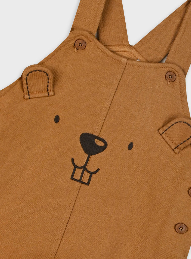 Baby set bodysuit with overalls for boy (3 - 18 months) | MOCHA MOUSSE