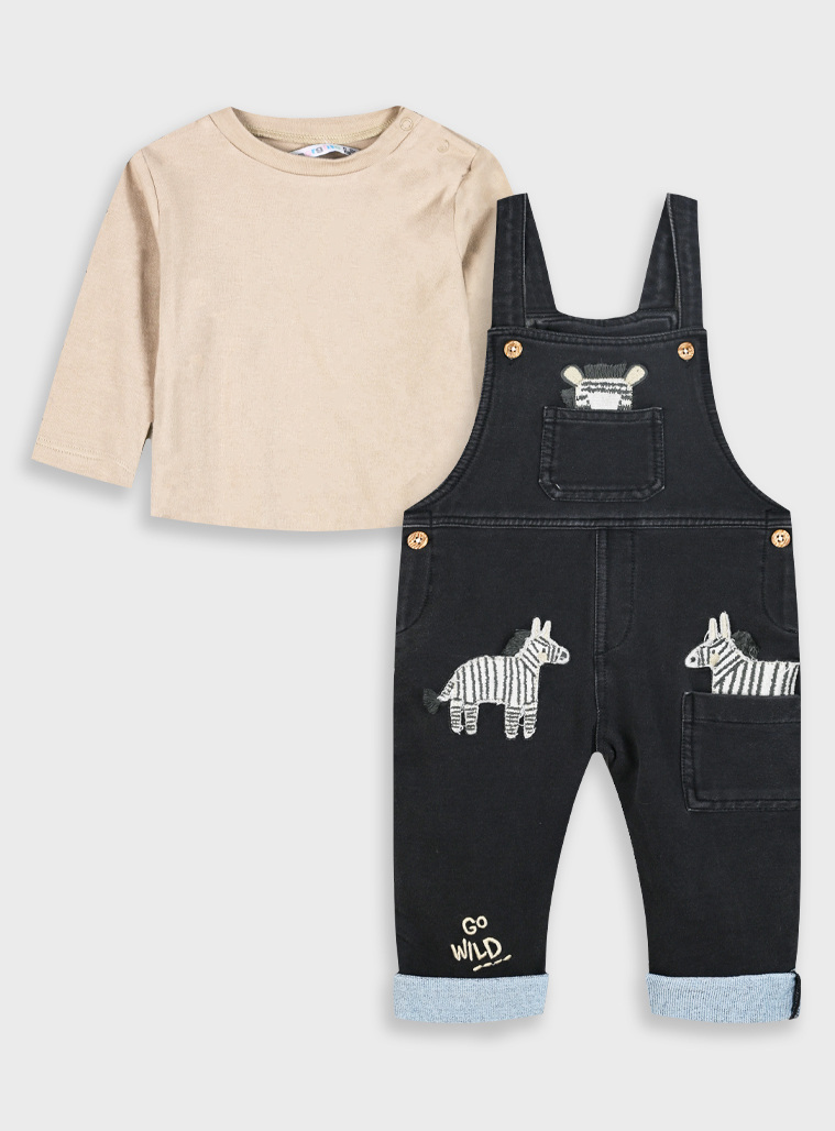 Baby set shirt with overalls | BLACK DENIM Baby set shirt with overalls | BLACK DENIM
