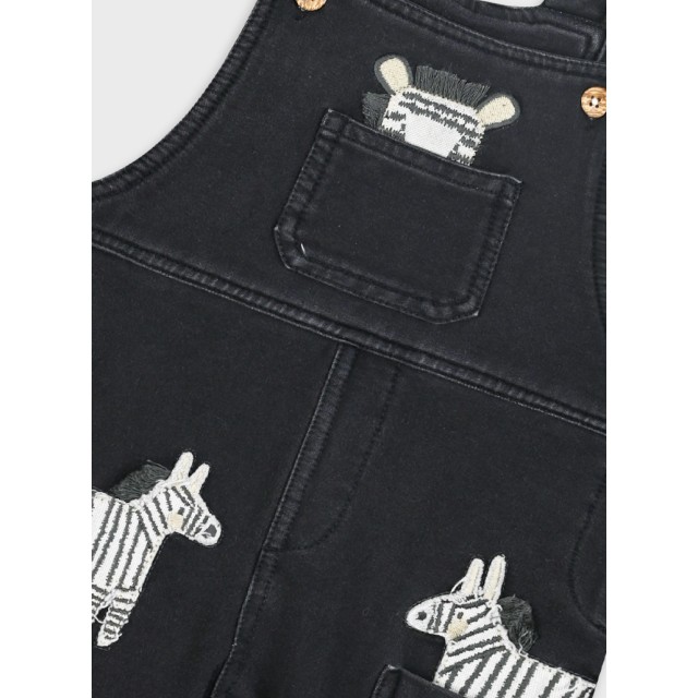 Baby set shirt with overalls | Denim nero