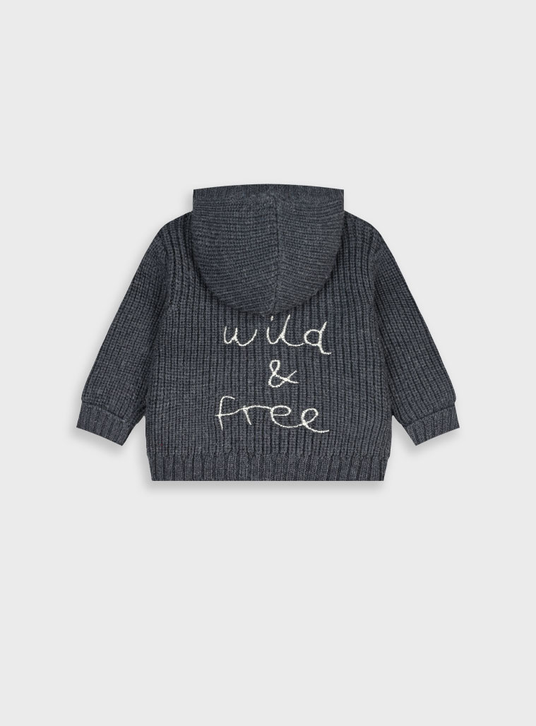 Βρεφική πλεκτή ζακέτα | ΑΝΘΡΑΚΙ