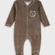 Baby velvet romper | CHOCOLATE