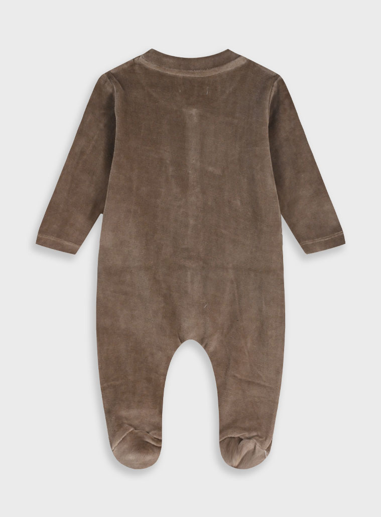 Baby velvet romper | CHOCOLATE