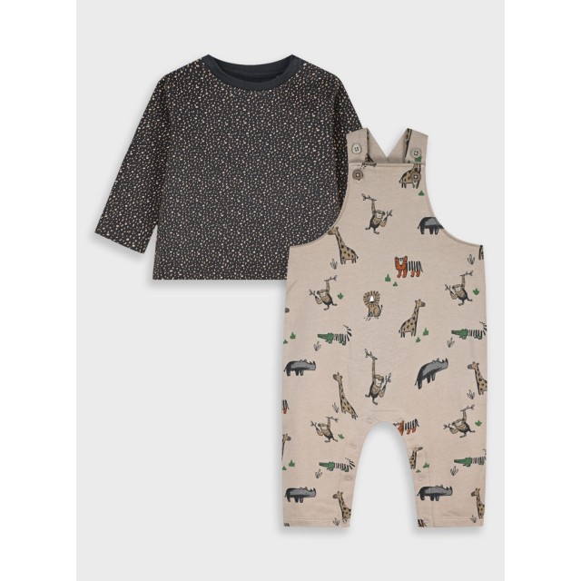 Βρεφικό σετ μπλούζα με σαλοπέτα | SMOKE GREY