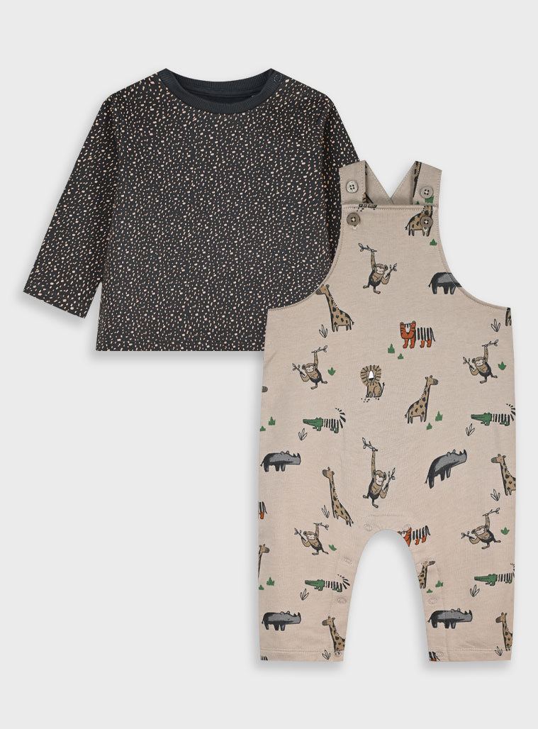 Βρεφικό σετ μπλούζα με σαλοπέτα | SMOKE GREY