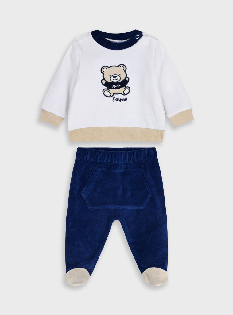 Βρεφικό βελουτέ σετ | ΜΠΛΕ