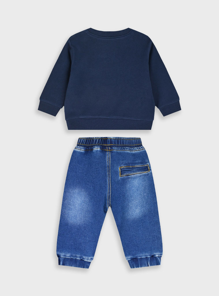 Βρεφικό σετ μπλούζα με τζην | ΜΠΛΕ ΤΖΗΝ