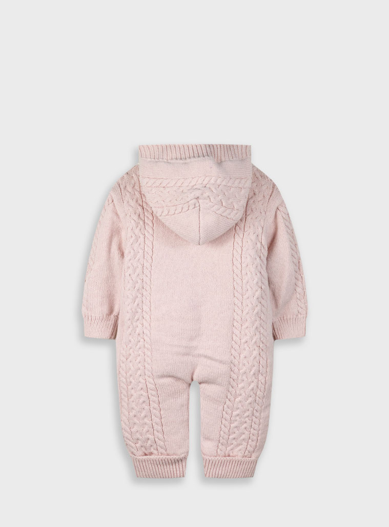 Baby knit outdoor romper | PINK