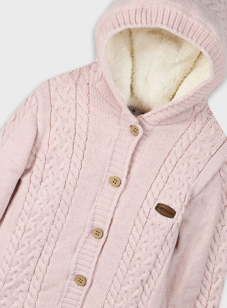 Baby knit outdoor romper | PINK