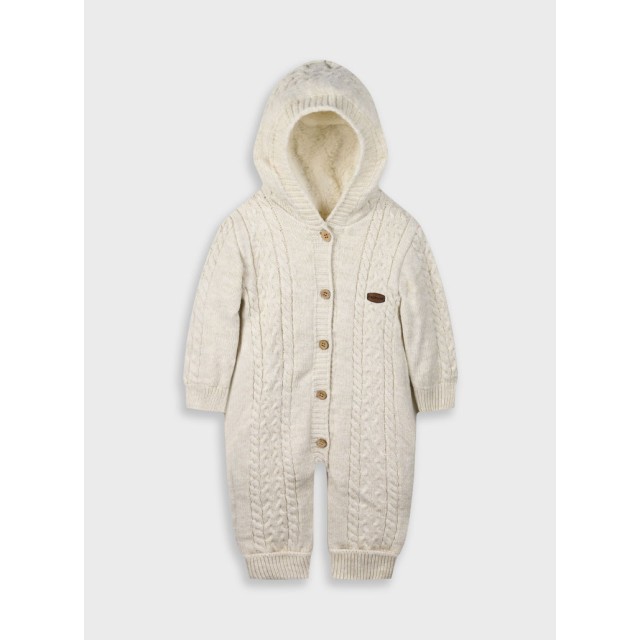 Baby knit outdoor romper | VANILLA