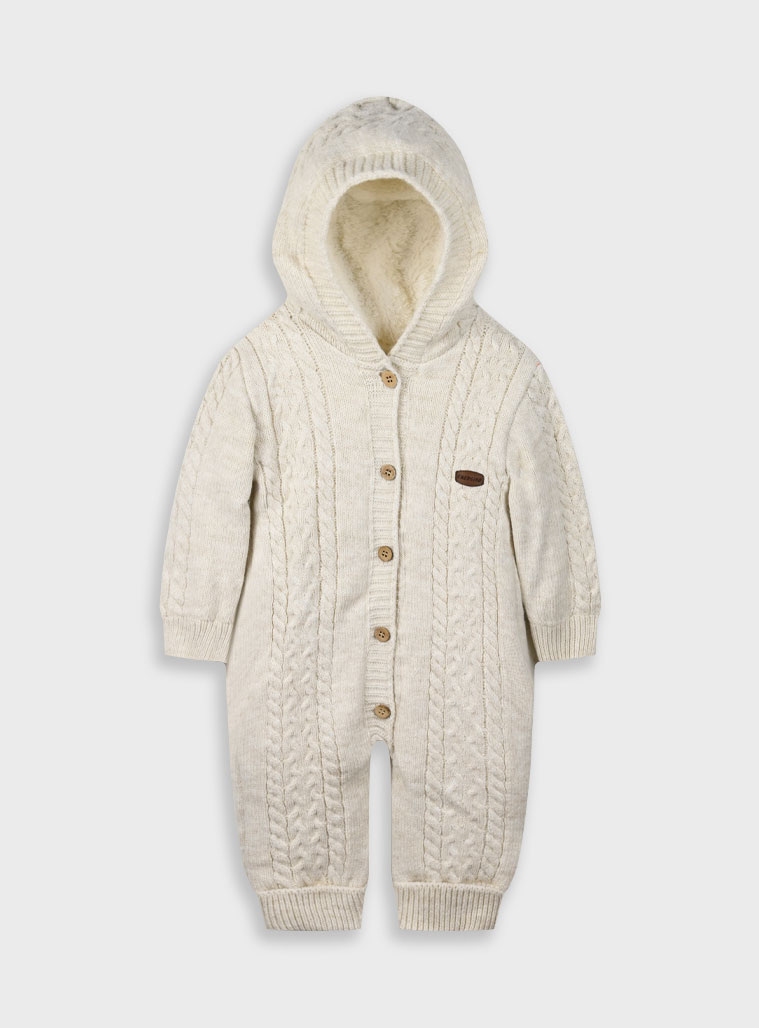 Baby knit outdoor romper | VANILLA