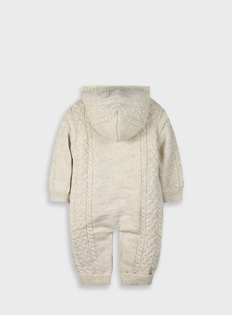 Baby knit outdoor romper | VANILLA