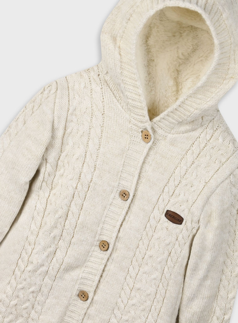 Baby knit outdoor romper | VANILLA