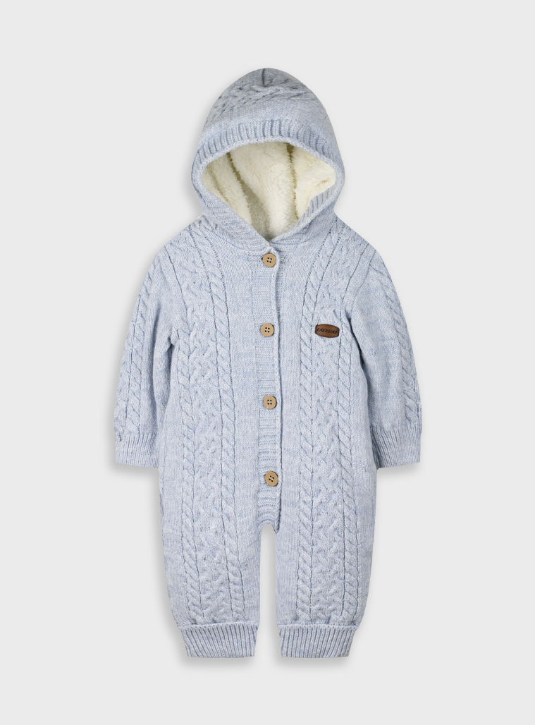 Baby knit outdoor romper | LIGHT BLUE
