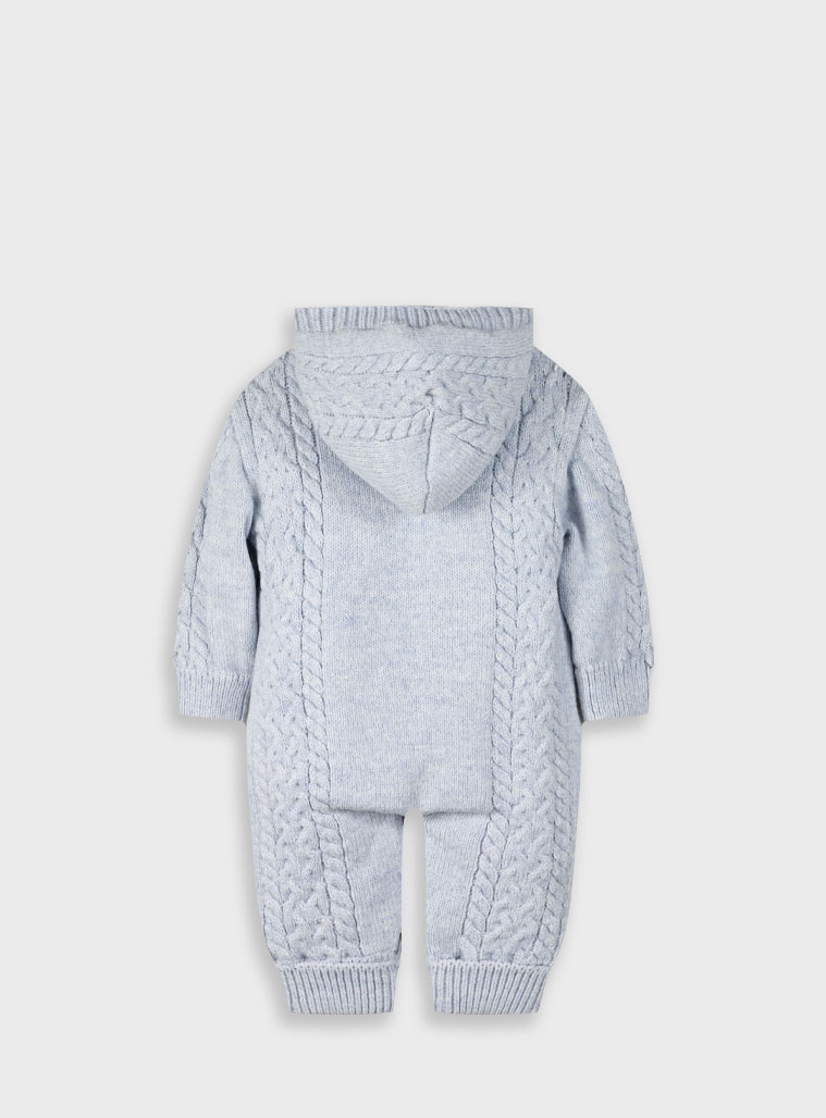Baby knit outdoor romper | LIGHT BLUE