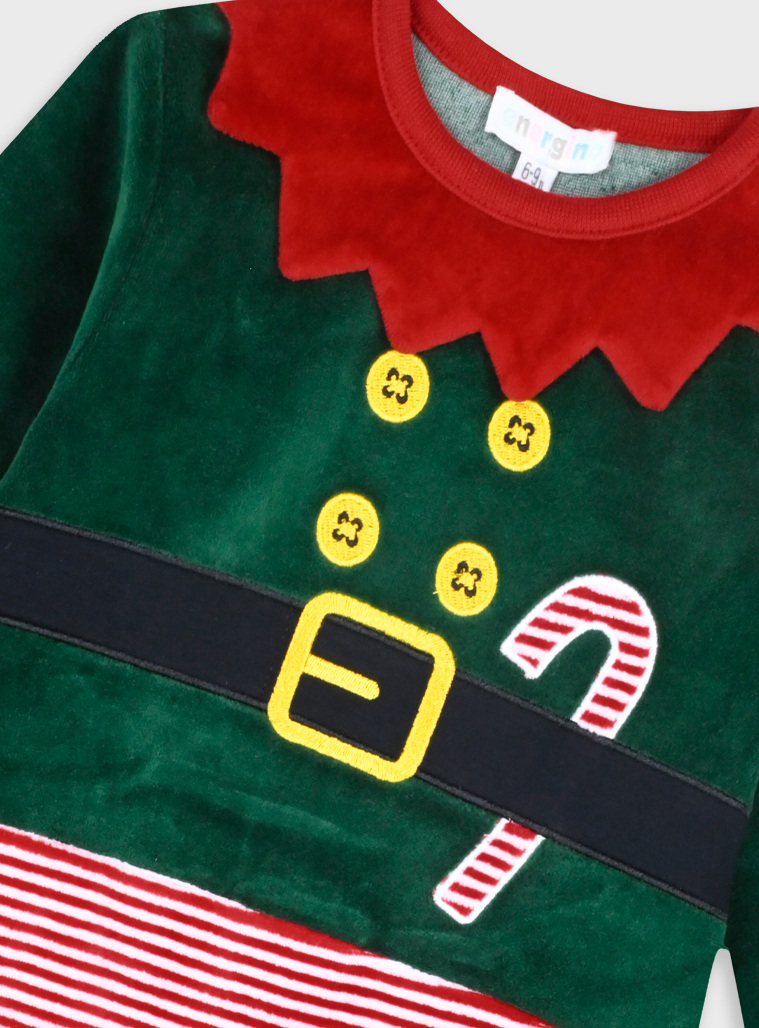 Χριστουγεννιάτικο βρεφικό βελουτέ φορμάκι | ΡΙΓΕ