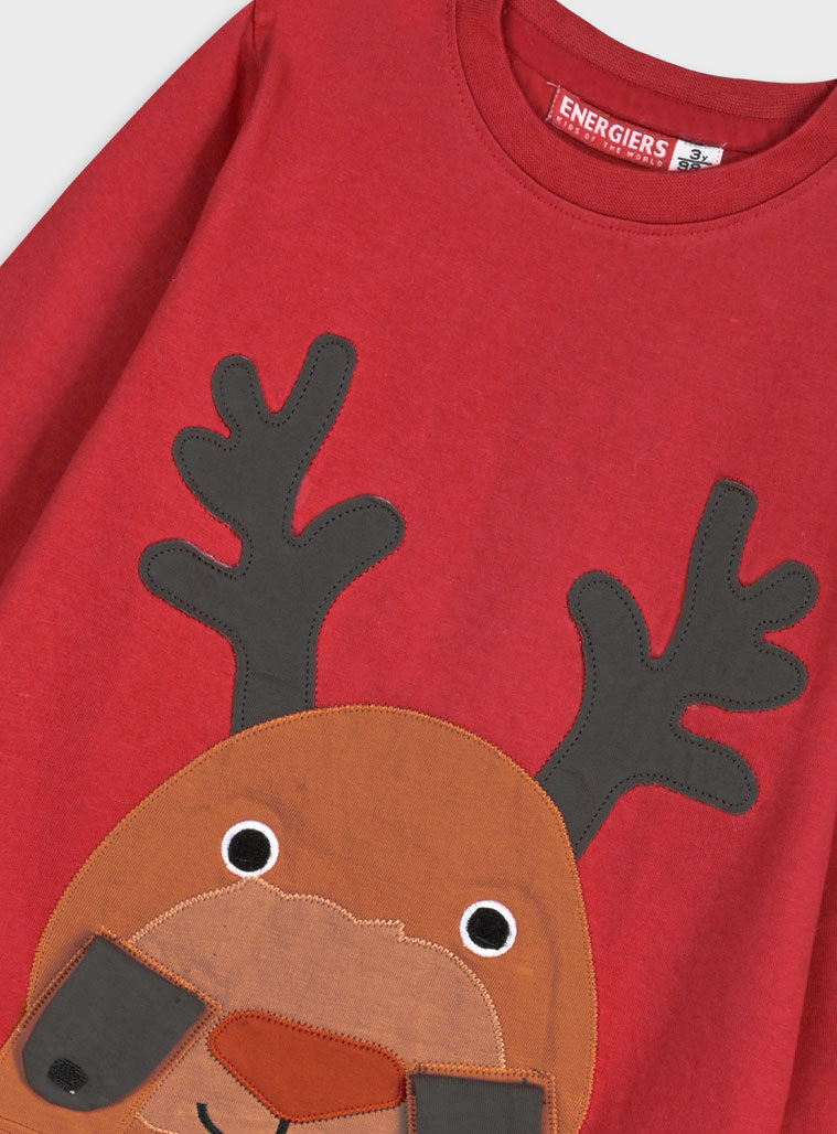 Χριστουγεννιάτικη βρεφική μπλούζα | ΚΟΚΚΙΝΟ