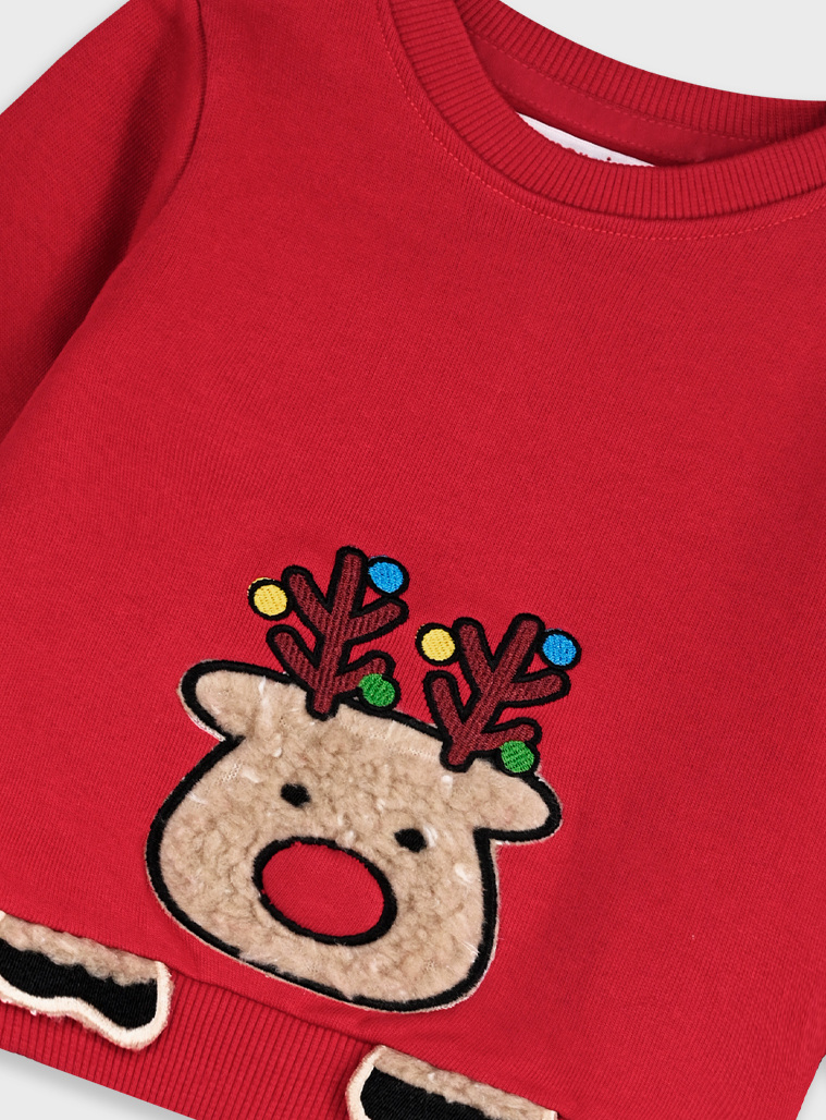 Χριστουγεννιάτικη βρεφική φούτερ φόρμα | ΚΟΚΚΙΝΟ Χριστουγεννιάτικη βρεφική φούτερ φόρμα | ΚΟΚΚΙΝΟ