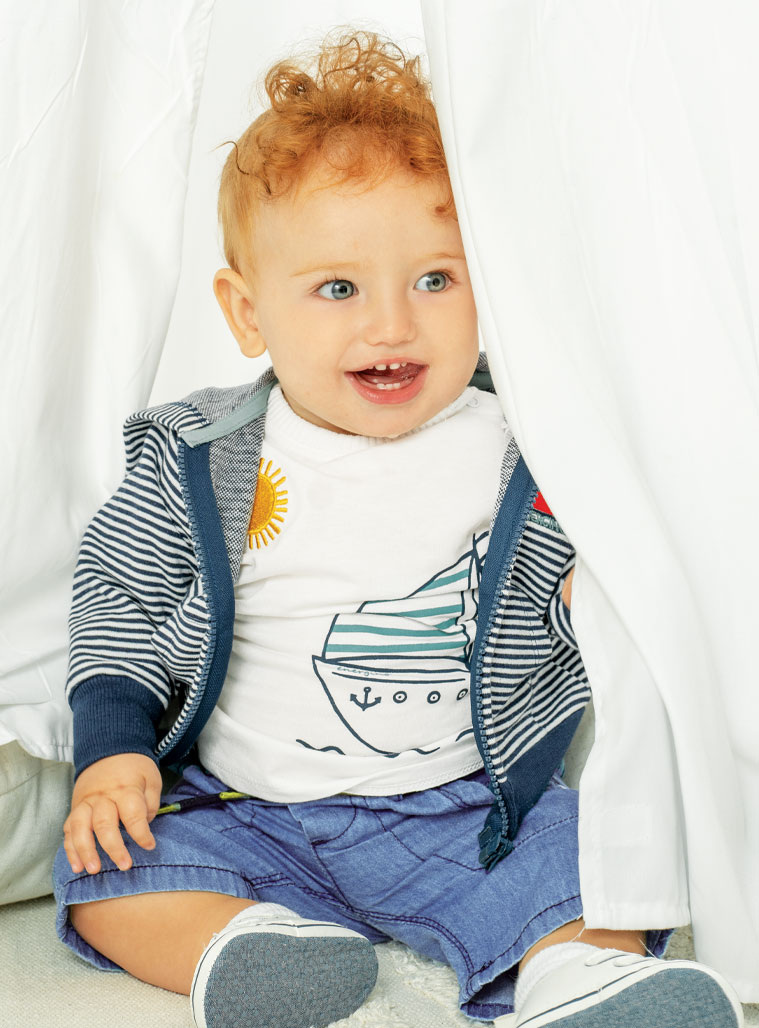 Set t-shirt and shorts for baby boys (3 - 24 months) | BLUE DENIM