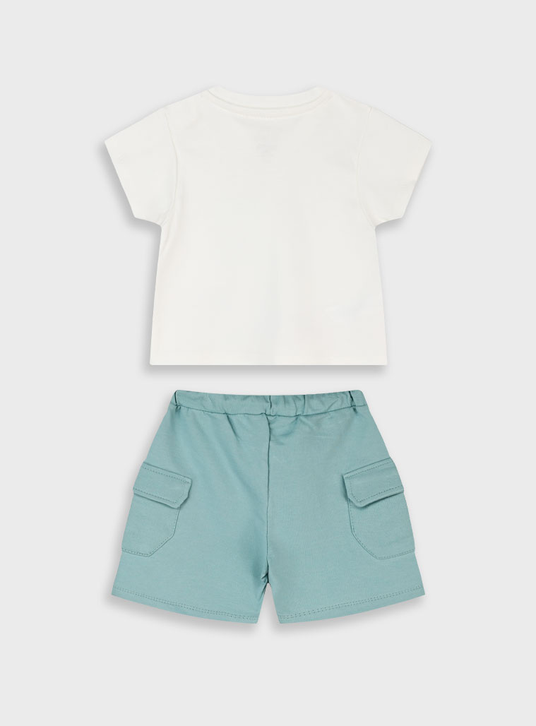 Set t-shirt and shorts for baby boys (3 - 18 months) | MINT GREEN