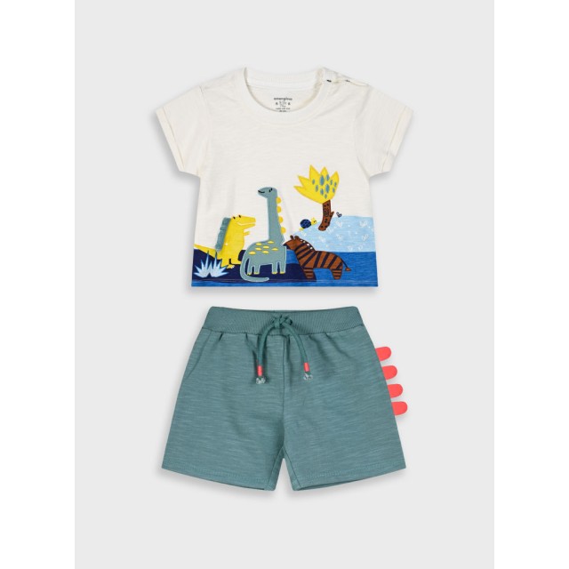 Set t-shirt and shorts for baby boys (6 - 18 months) | DESERT GREEN