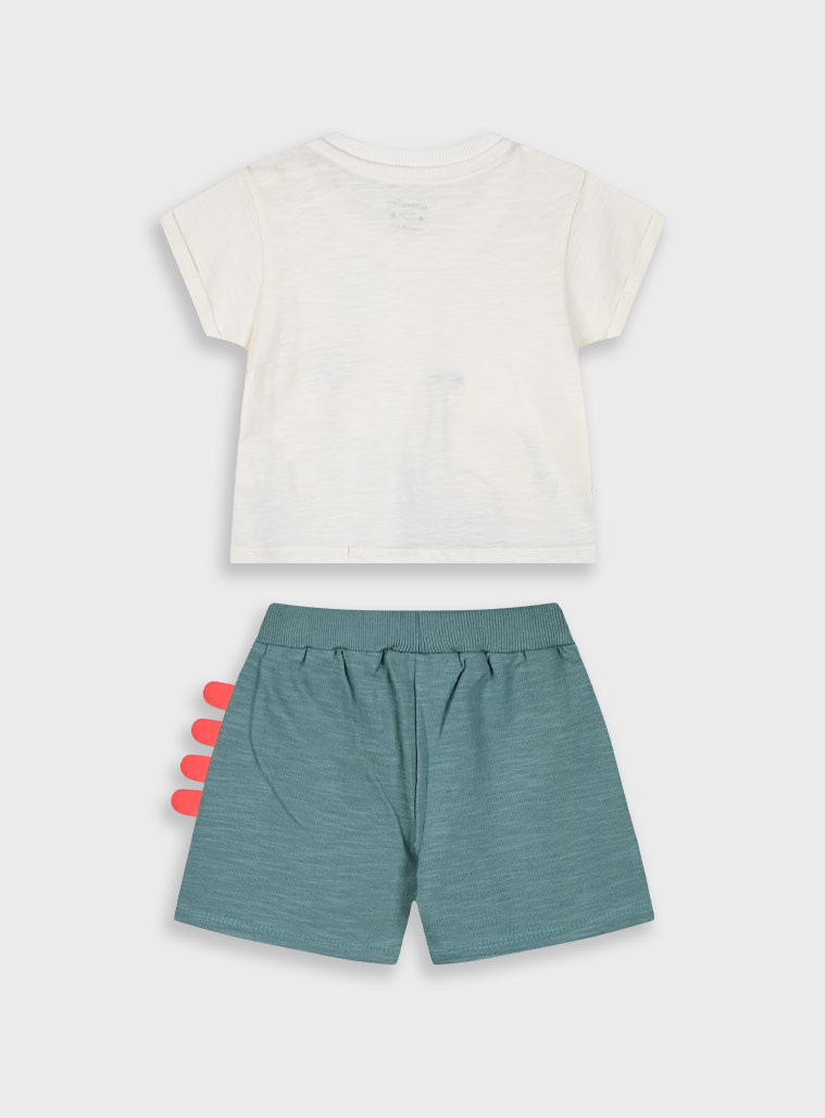 Set t-shirt and shorts for baby boys (6 - 18 months) | DESERT GREEN
