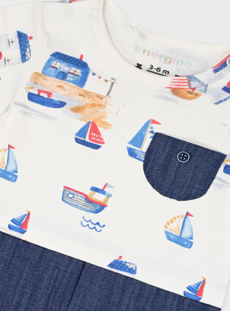 Printed romper | BLUE