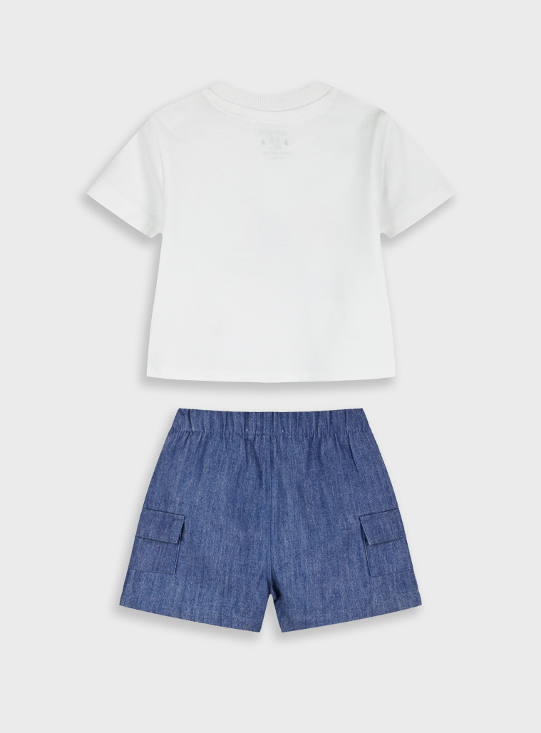 Set t-shirt with shorts | BLUE DENIM