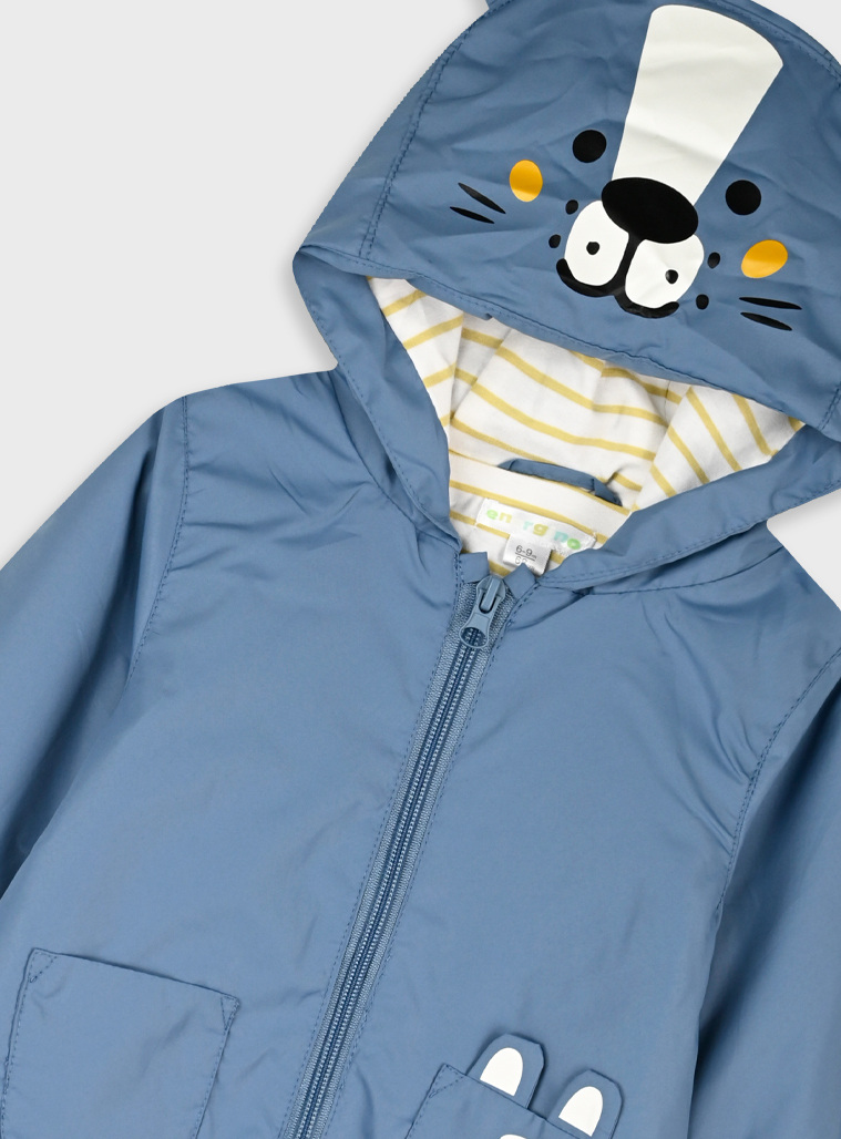 Coat with hood | ROYAL BLUE