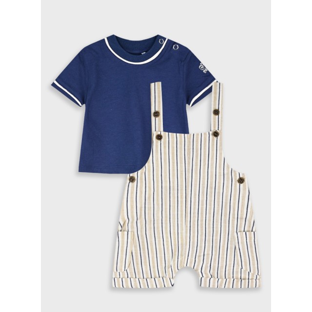 Set t-shirt with dungarees | STRIPPED PRINT
