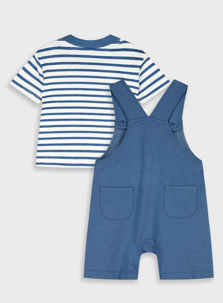 Set t-shirt with dungarees | ROYAL BLUE