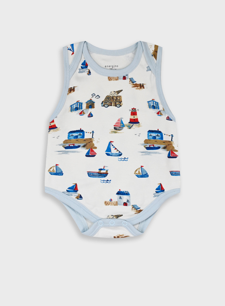 Set of 5 sleeveless bodysuits | ALL OVER PRINT