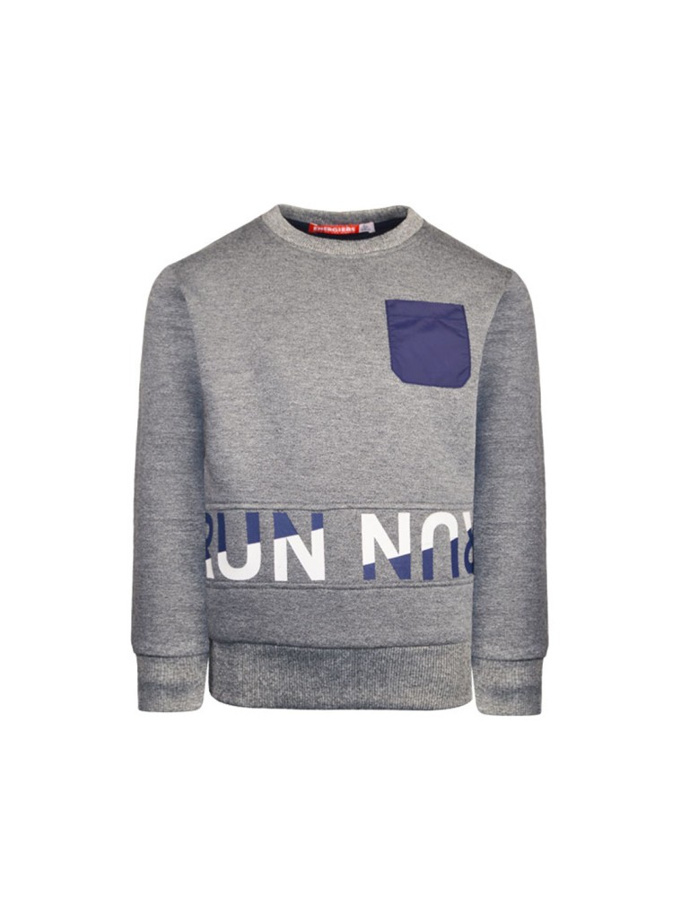 Fleece shirt with print | BLUE MELANGE Fleece shirt with print | BLUE MELANGE