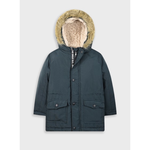 Coat with polar fleece lining for boys | BLUEBLACK Coat with polar fleece lining for boys | BLUEBLACK