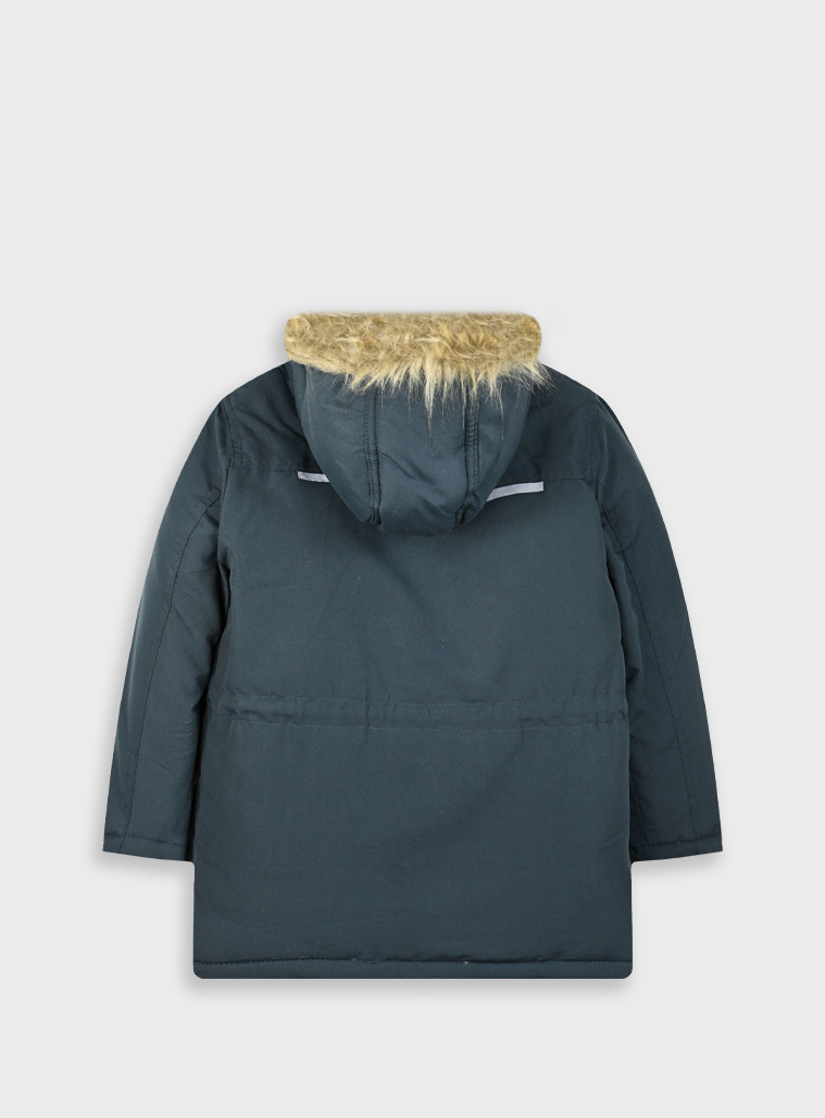 Coat with polar fleece lining for boys | BLUEBLACK