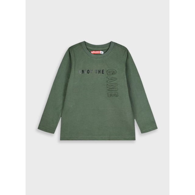 Shirt with embossed print for boys | KHAKI