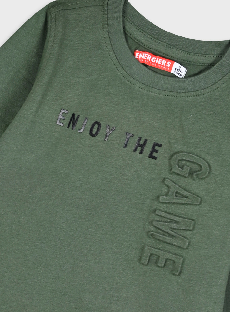 Shirt with embossed print for boys | KHAKI