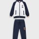 Fleece tracksuit with jacket and peached inside for boys | NAVY